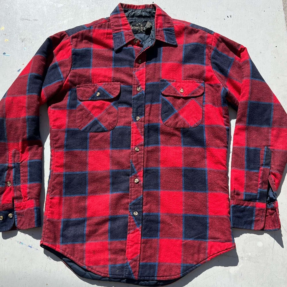 Men's‎ Vintage Northwest Territory Flannel Plaid M Korea Shacket Work PNW Lined